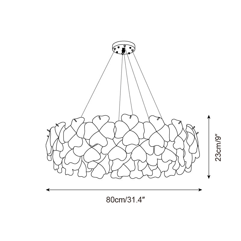 Pink Mika Glass Chandelier — product view 7