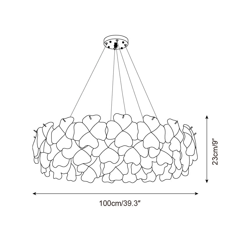 Pink Mika Glass Chandelier — product view 8