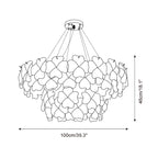 Pink Mika Glass Chandelier — product view 10