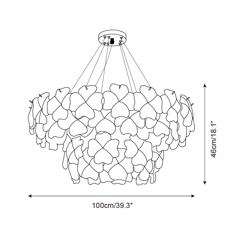 Pink Mika Glass Chandelier — product view 10