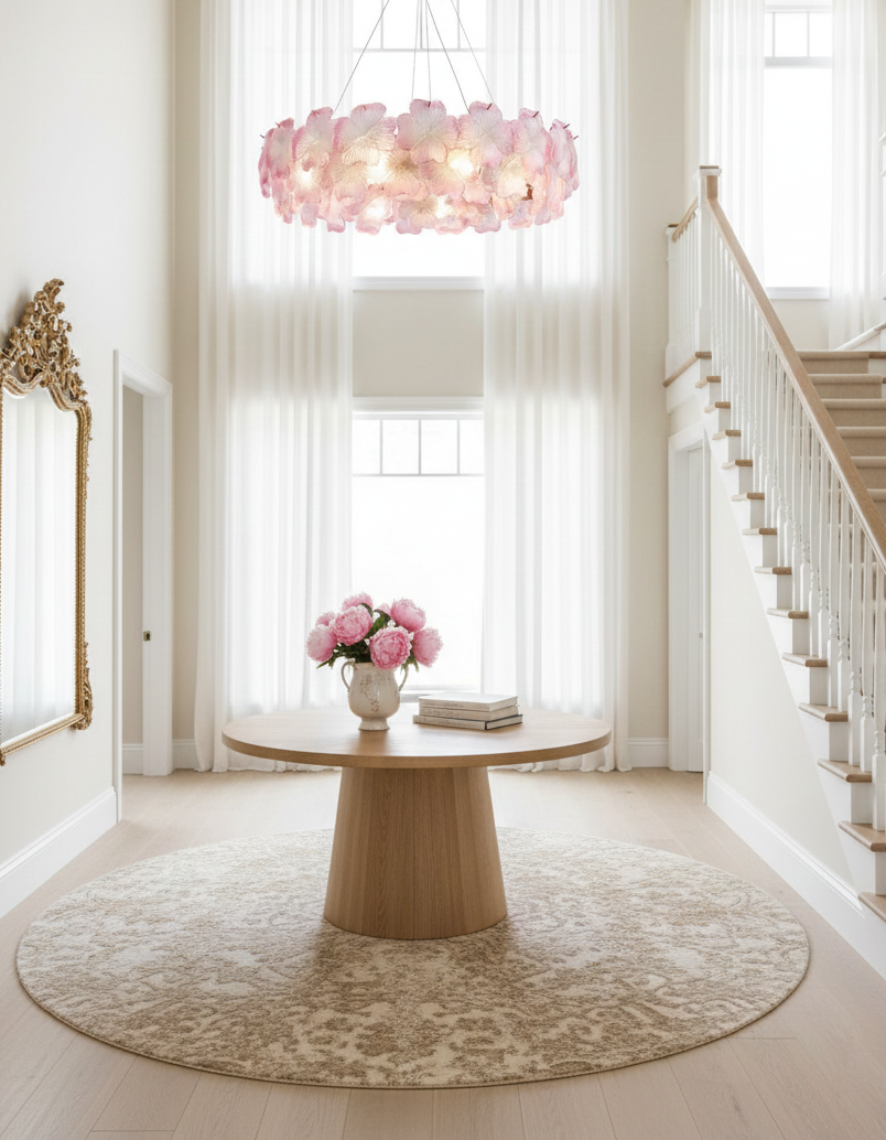 Pink Mika Glass Chandelier — product view 11