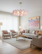 Pink Mika Glass Chandelier — product view 13
