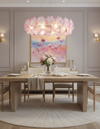 Pink Mika Glass Chandelier — product view 14