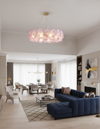 Pink Mika Glass Chandelier — product view 15