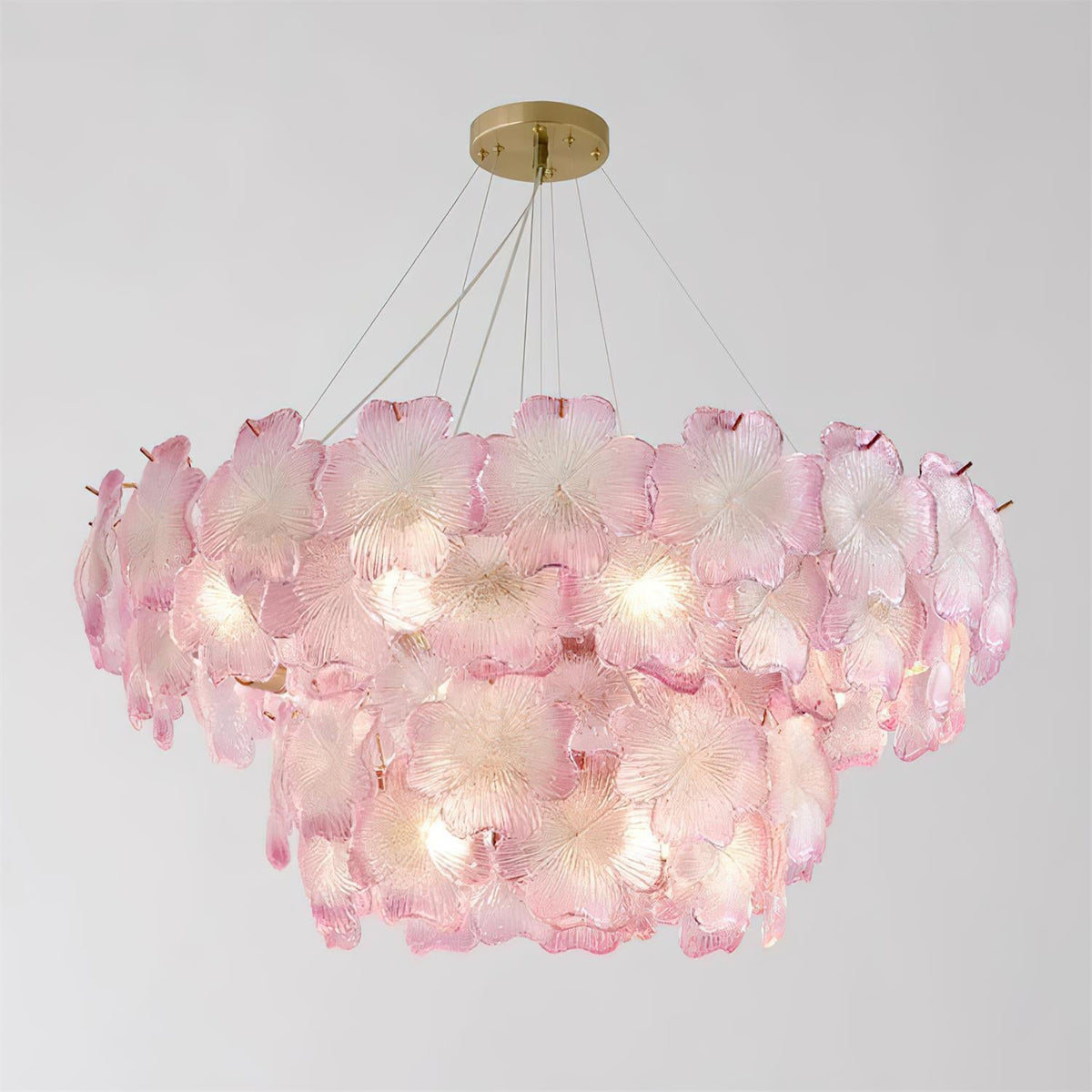 Pink Mika Glass Chandelier — product view 18