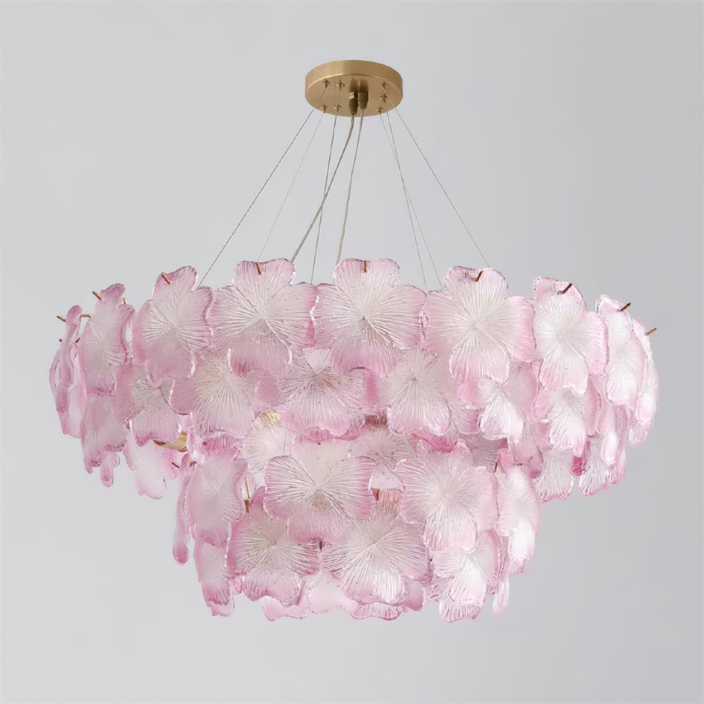 Pink Mika Glass Chandelier — product view 19