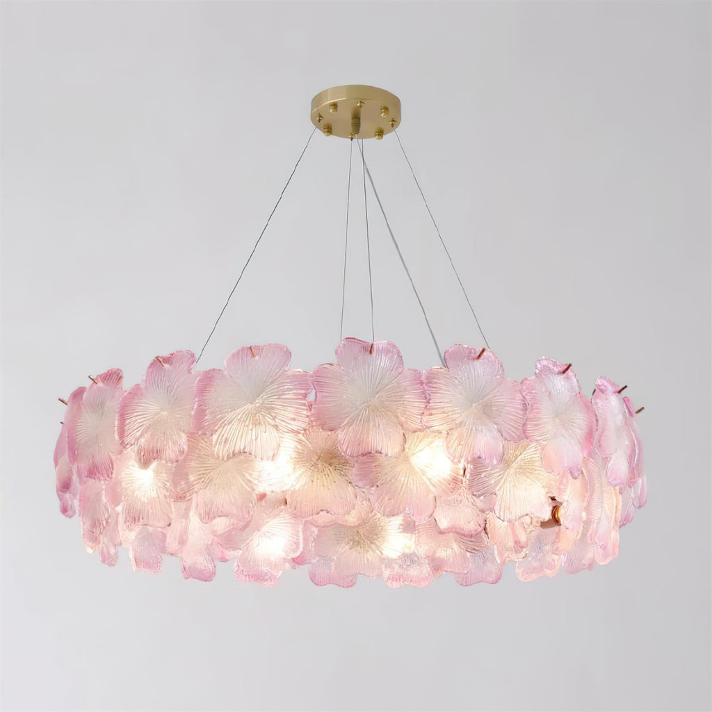 Pink Mika Glass Chandelier — product view 21