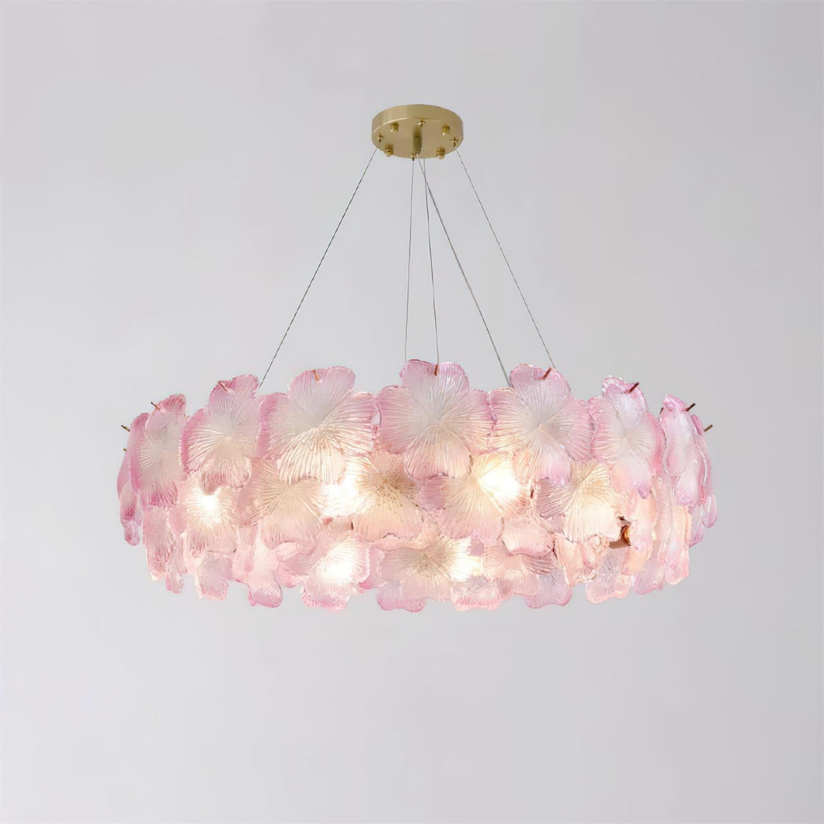 Pink Mika Glass Chandelier — product view 23