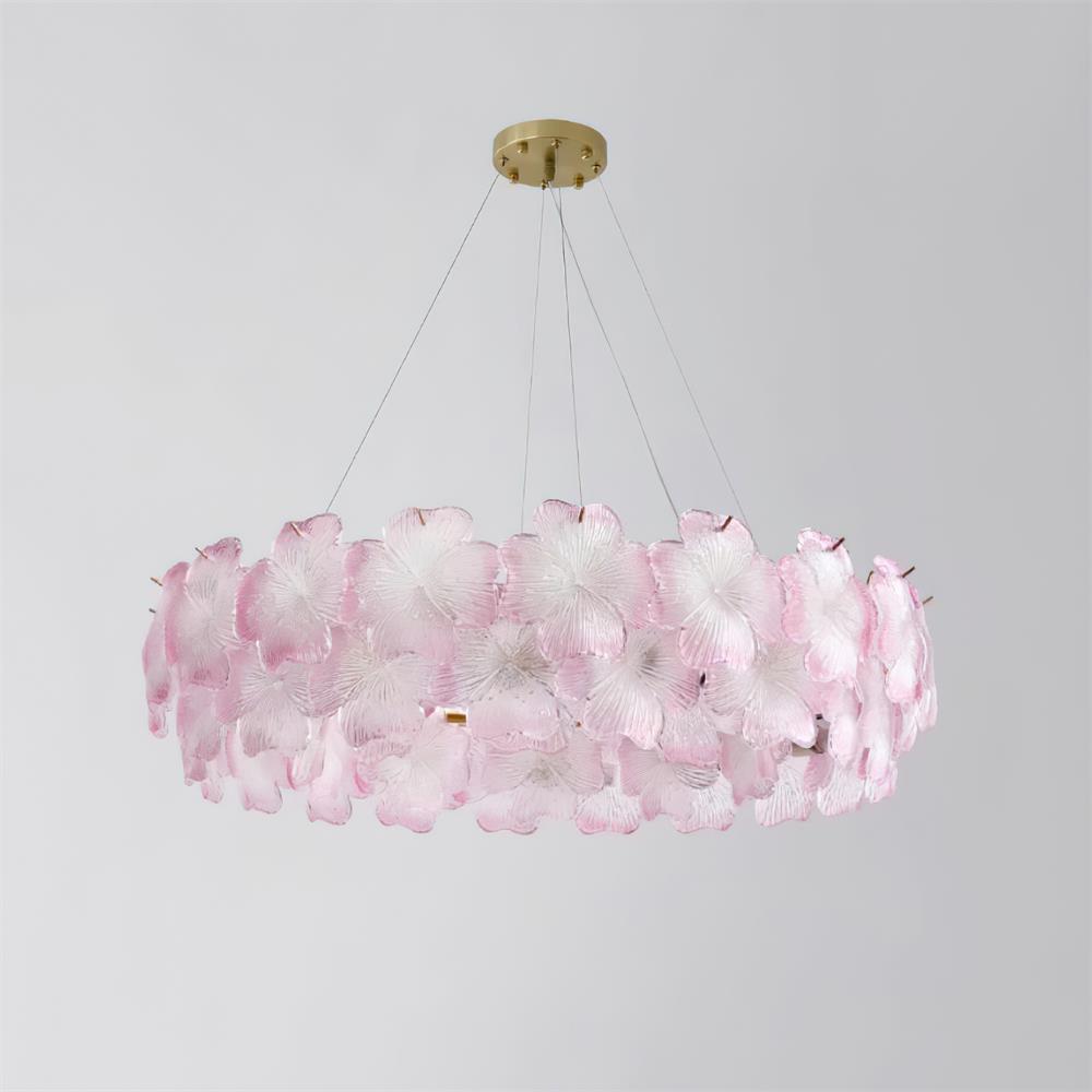 Pink Mika Glass Chandelier — product view 24