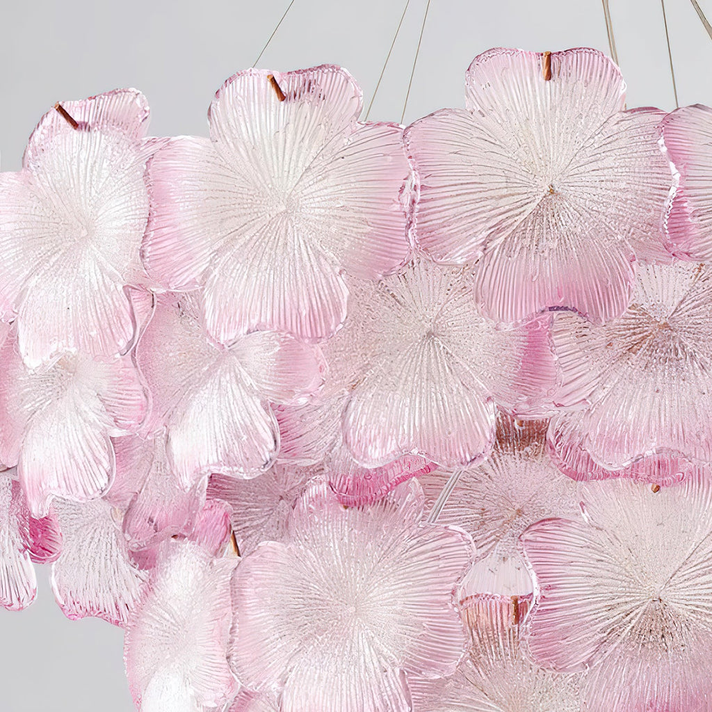 Pink Mika Glass Chandelier — product view 27