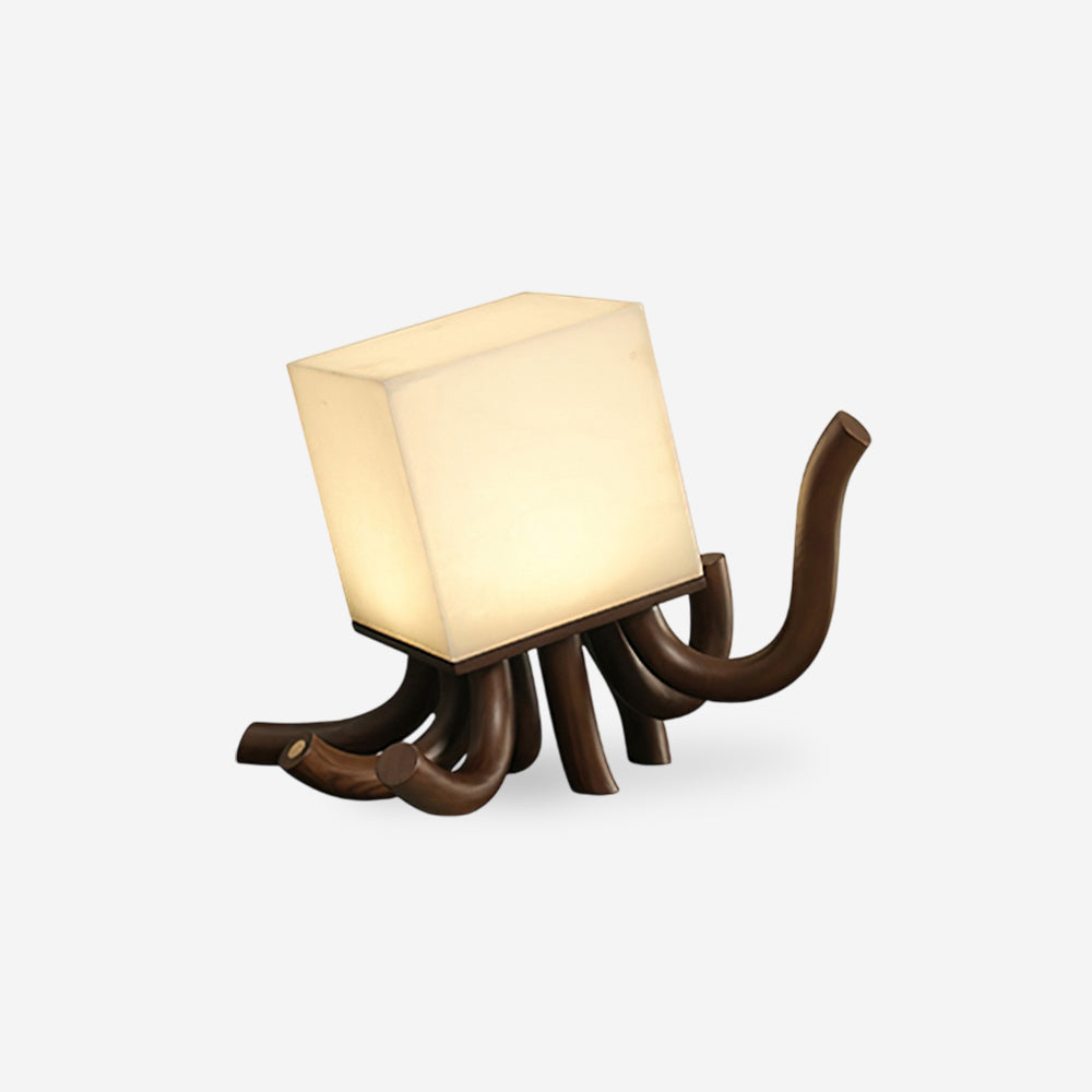 Wooden Octopus Alabaster Table Lamp — product view 1