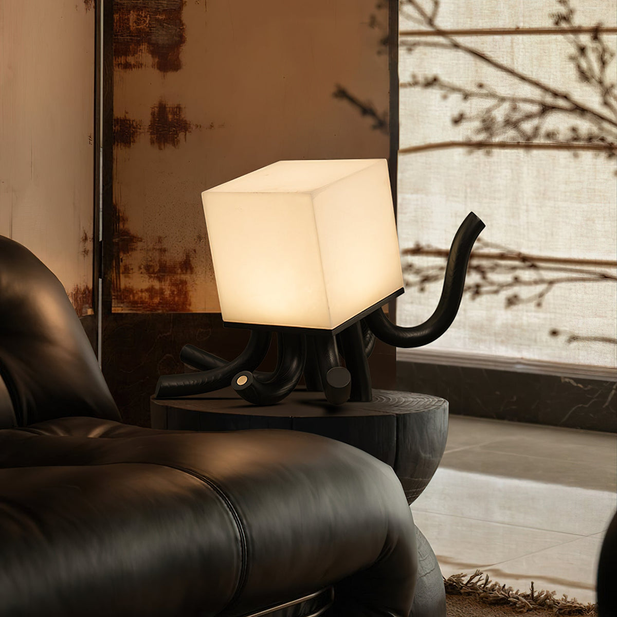 Wooden Octopus Alabaster Table Lamp — product view 2