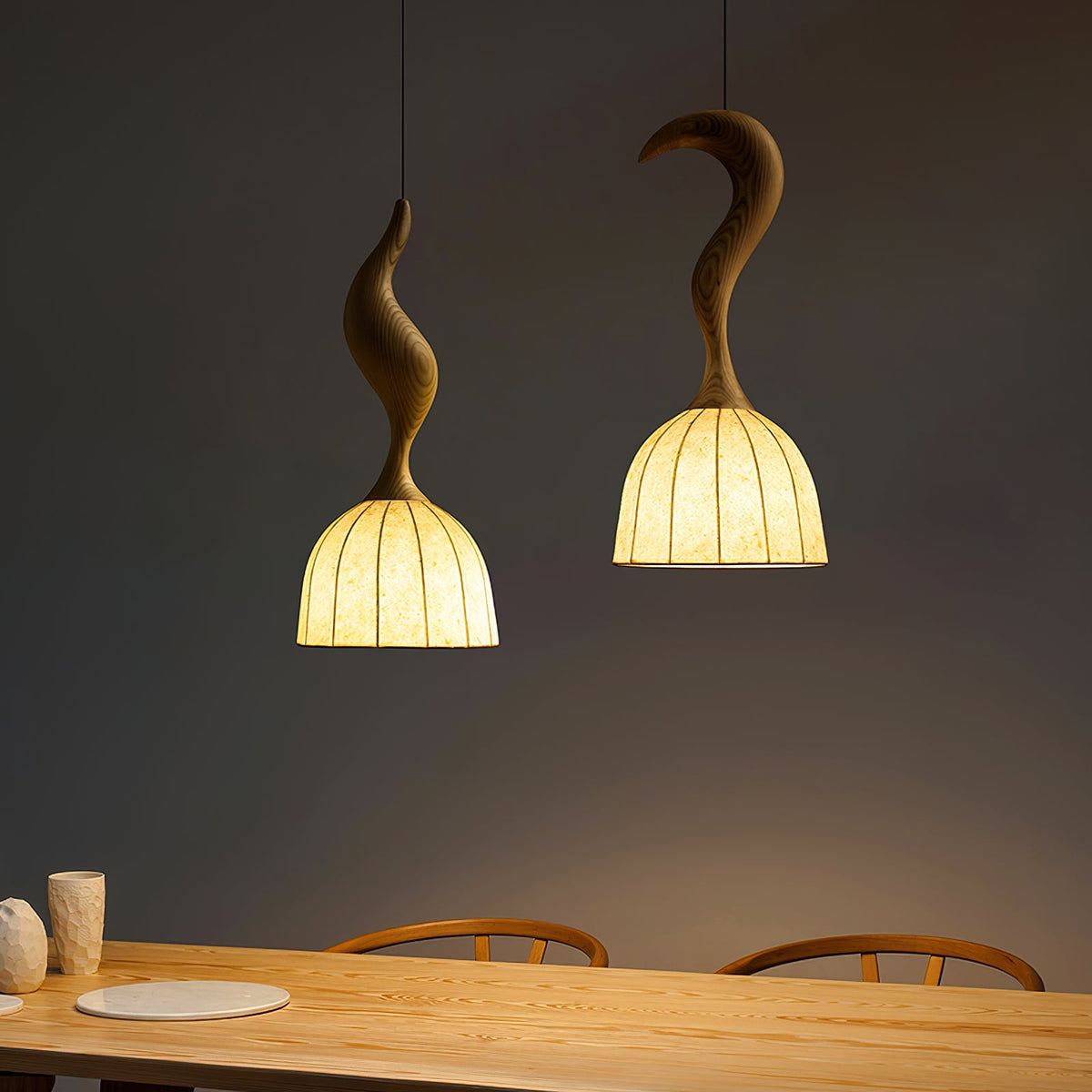 Solia Wooden Wood Pendant Lamp — product view 2