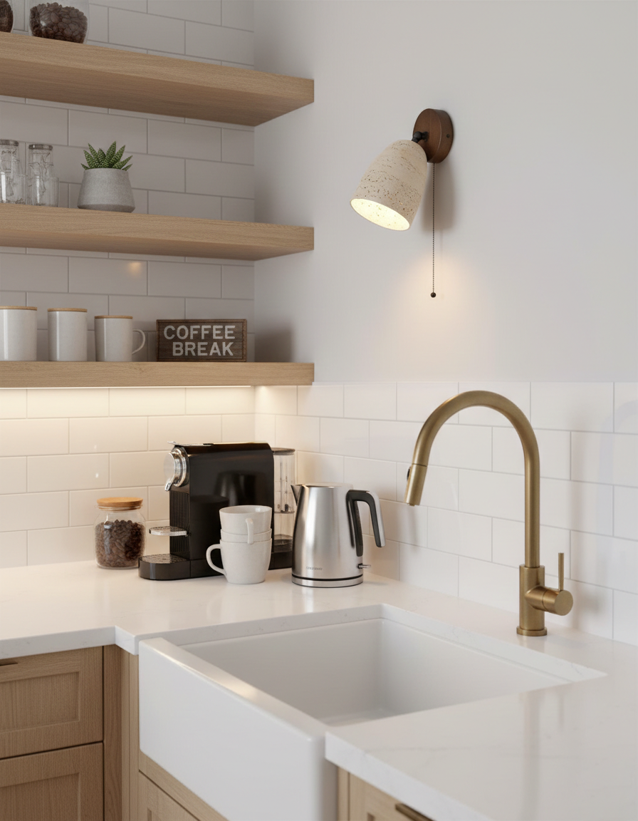 Marlin Travertine Wall Lamp — product view 6
