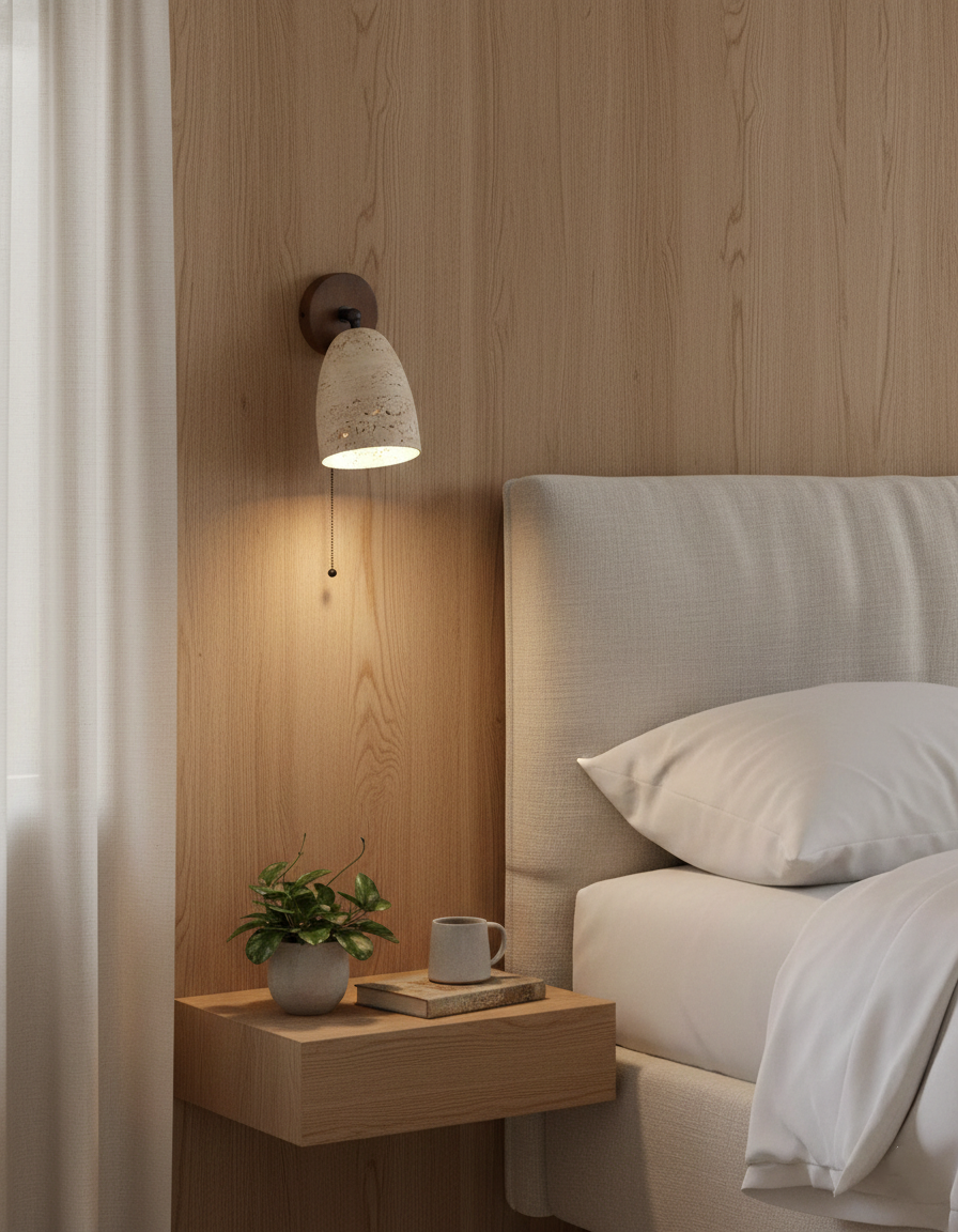 Marlin Travertine Wall Lamp — product view 7