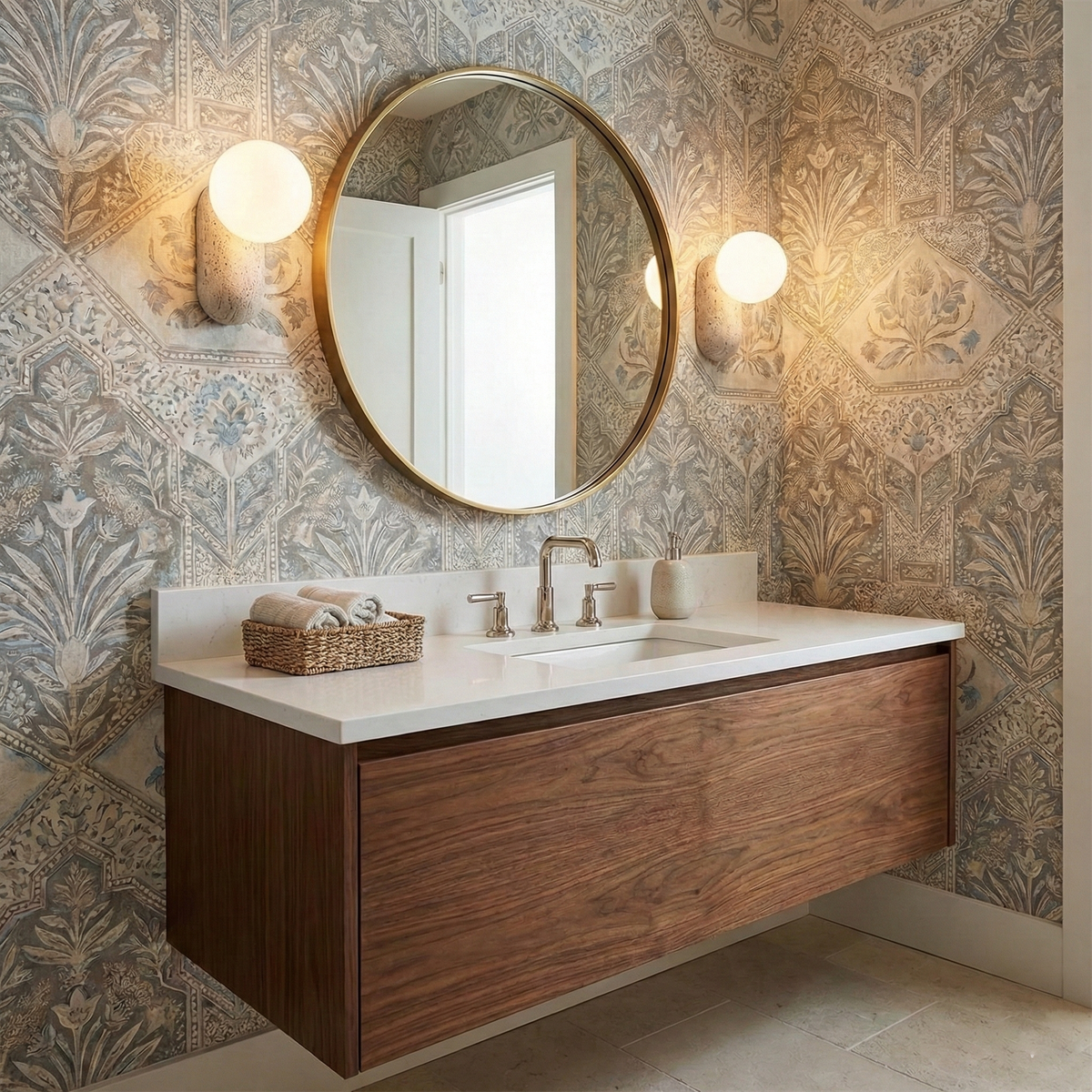 Kyomi Travertine Wall Lamp — product view 3