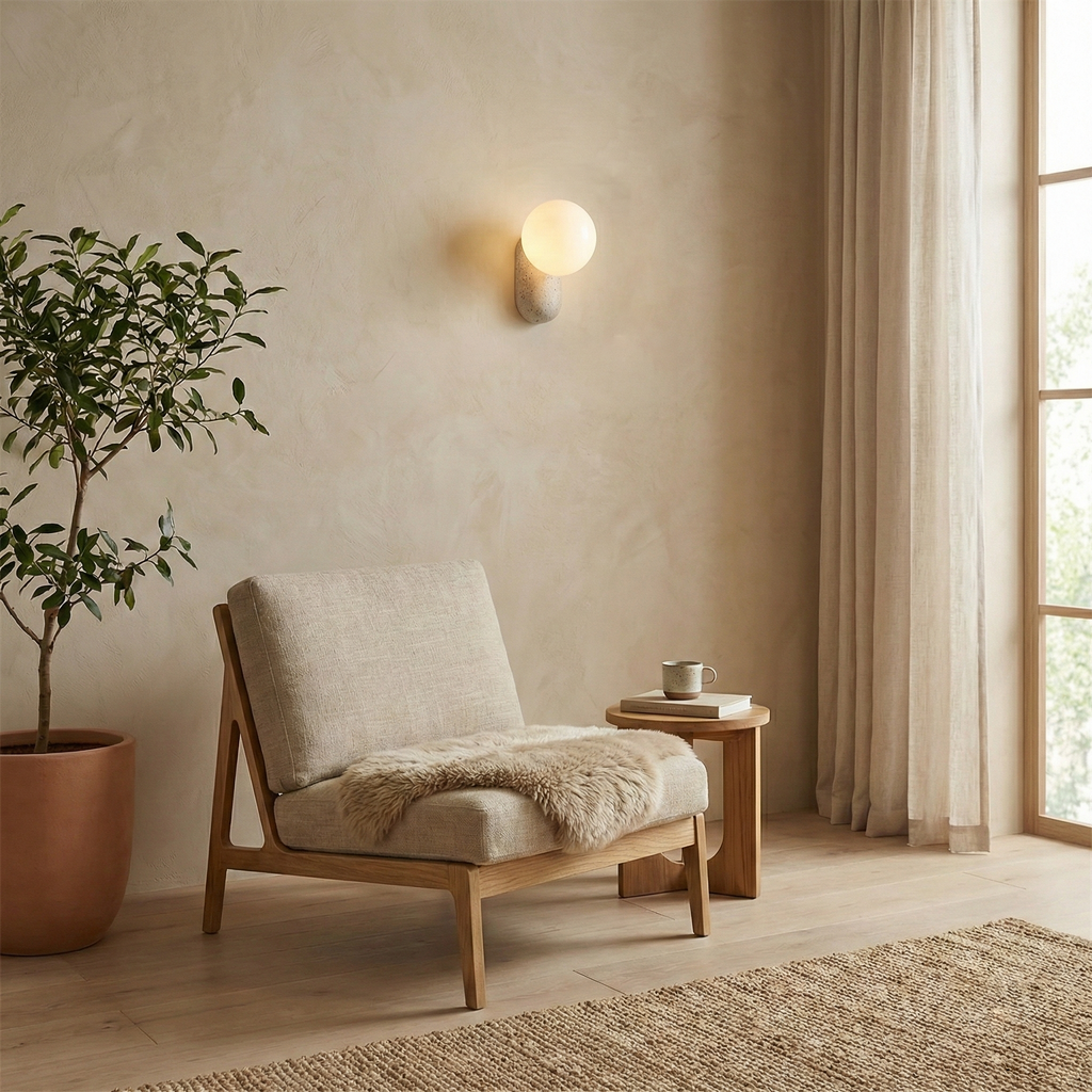 Kyomi Travertine Wall Lamp — product view 7