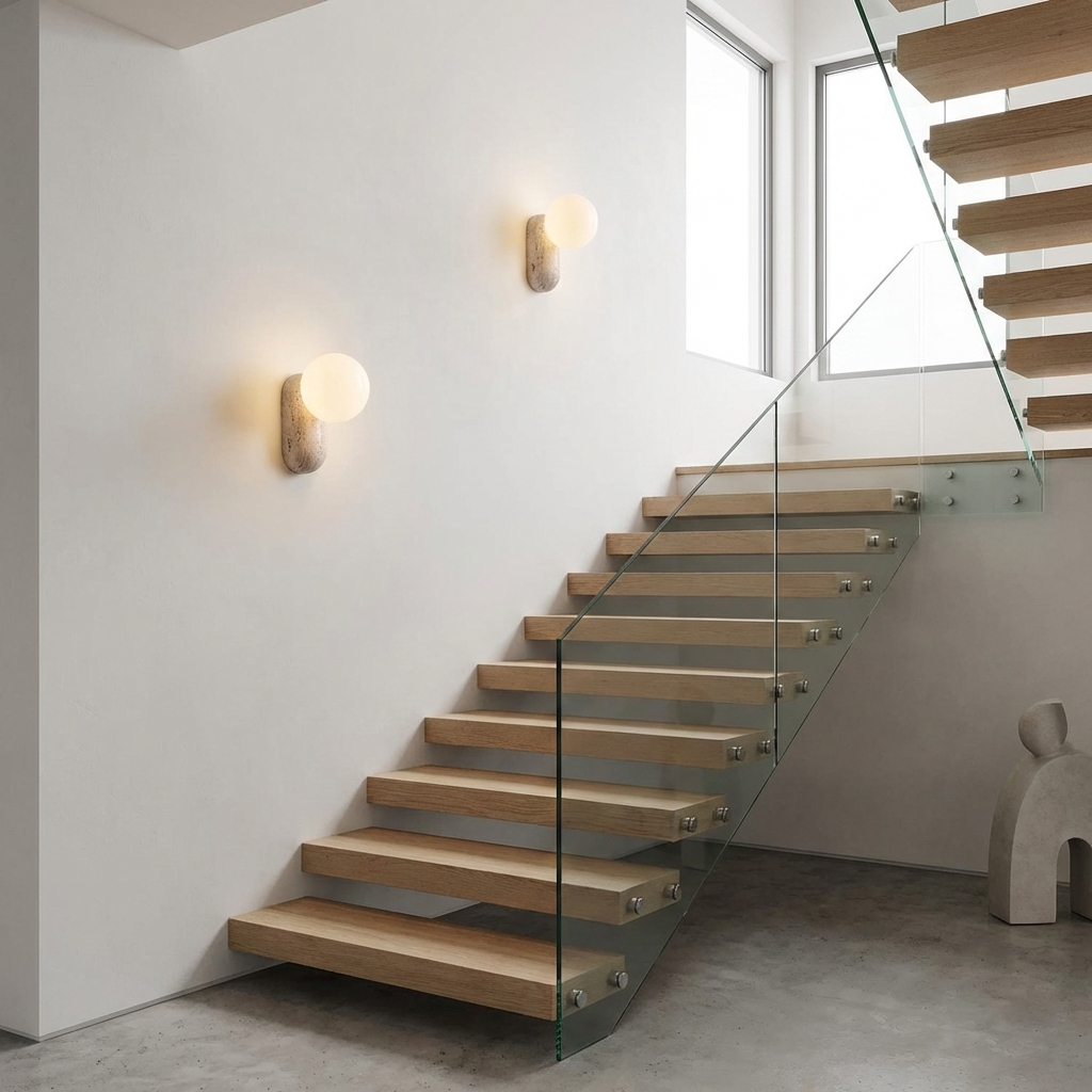 Kyomi Travertine Wall Lamp — product view 8