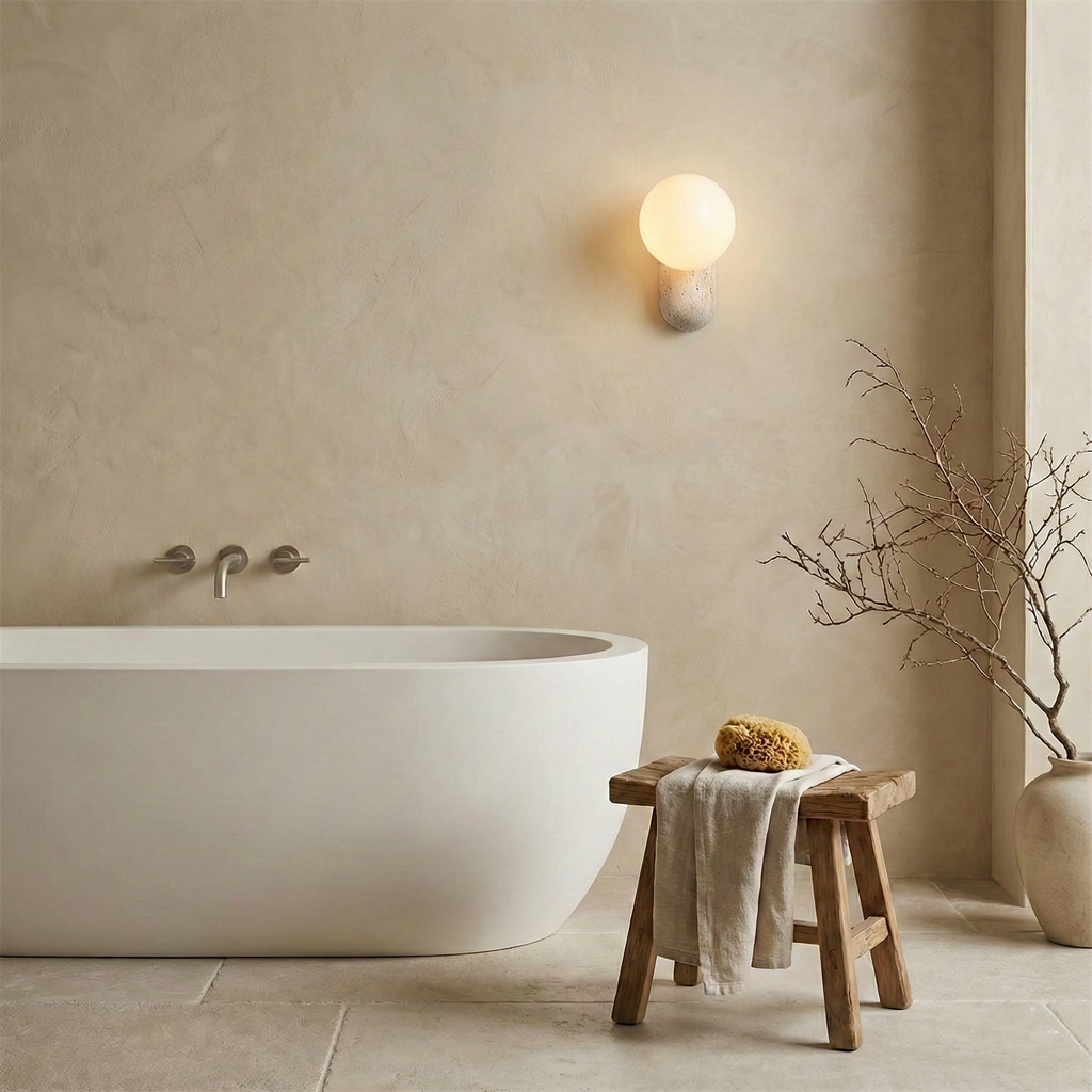 Kyomi Travertine Wall Lamp — product view 9