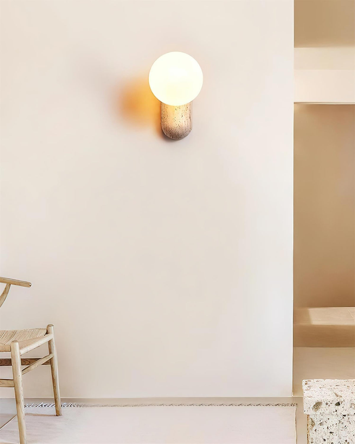 Kyomi Travertine Wall Lamp — product view 17