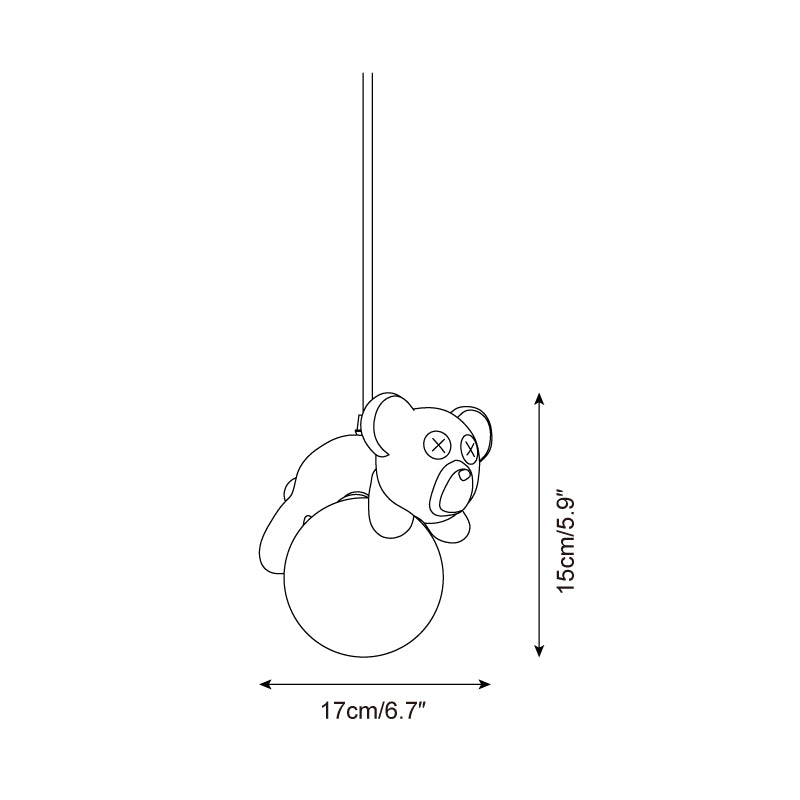 Sleepy Bear Glass Pendant Lamp — product view 5