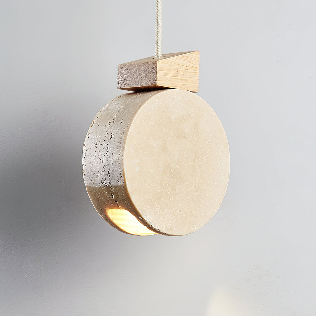 Terra Ring Travertine Pendant Lamp — product view 3