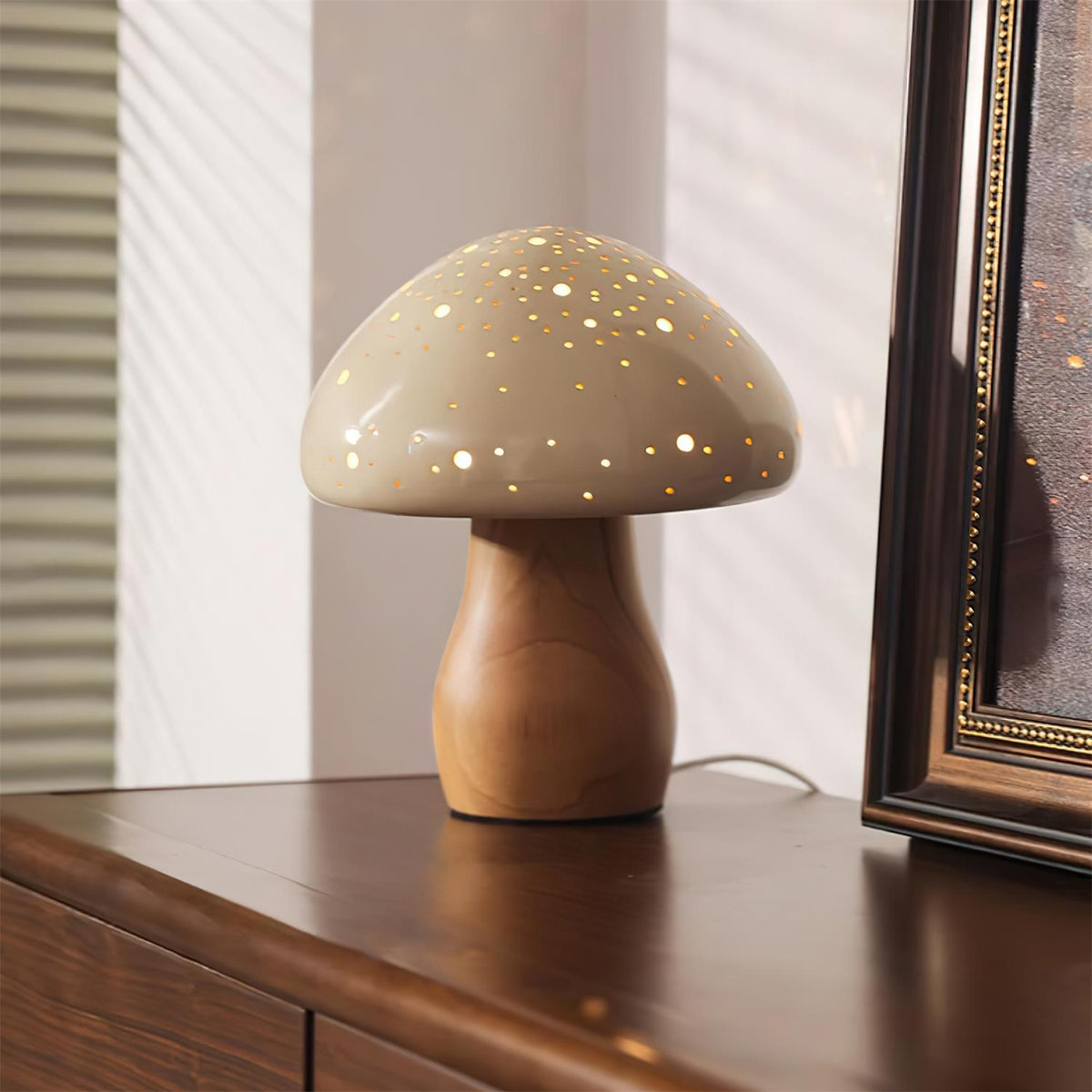Mielo Mushroom Wood Table Lamp — product view 7