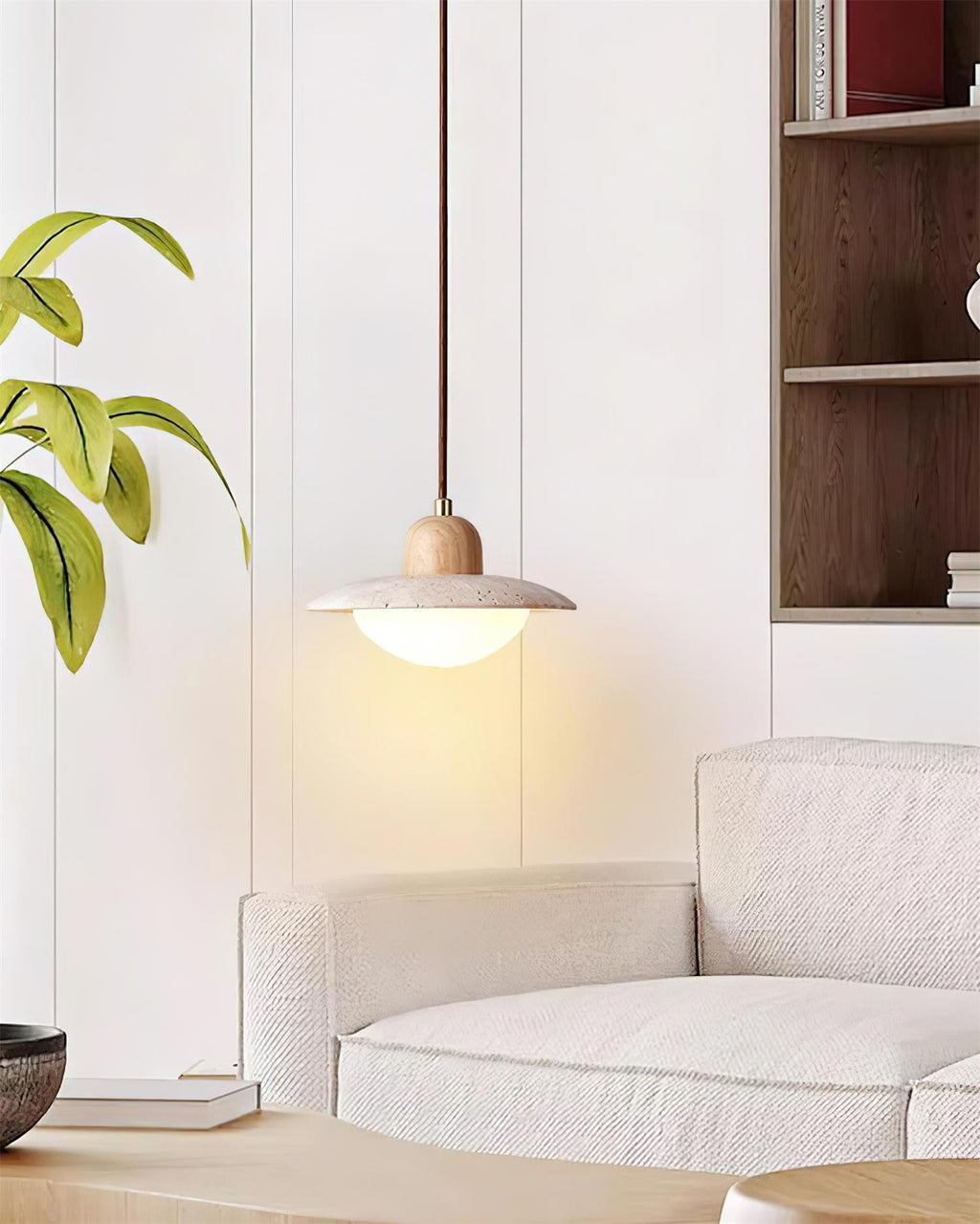 Brim Travertine Pendant Lamp — product view 2