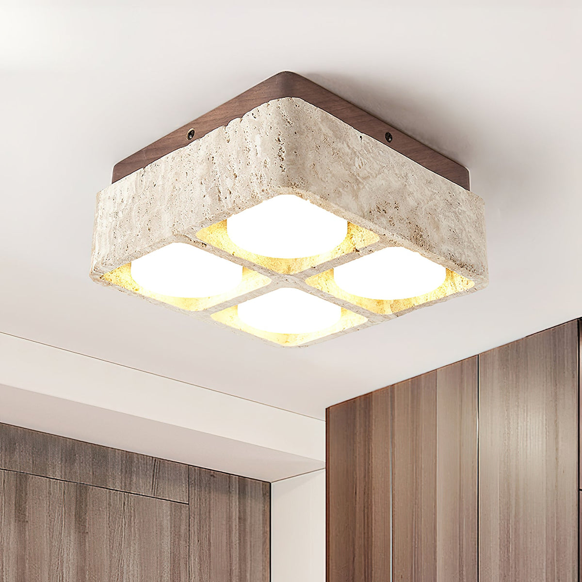 Drava Travertine Ceiling Lamp — product view 2