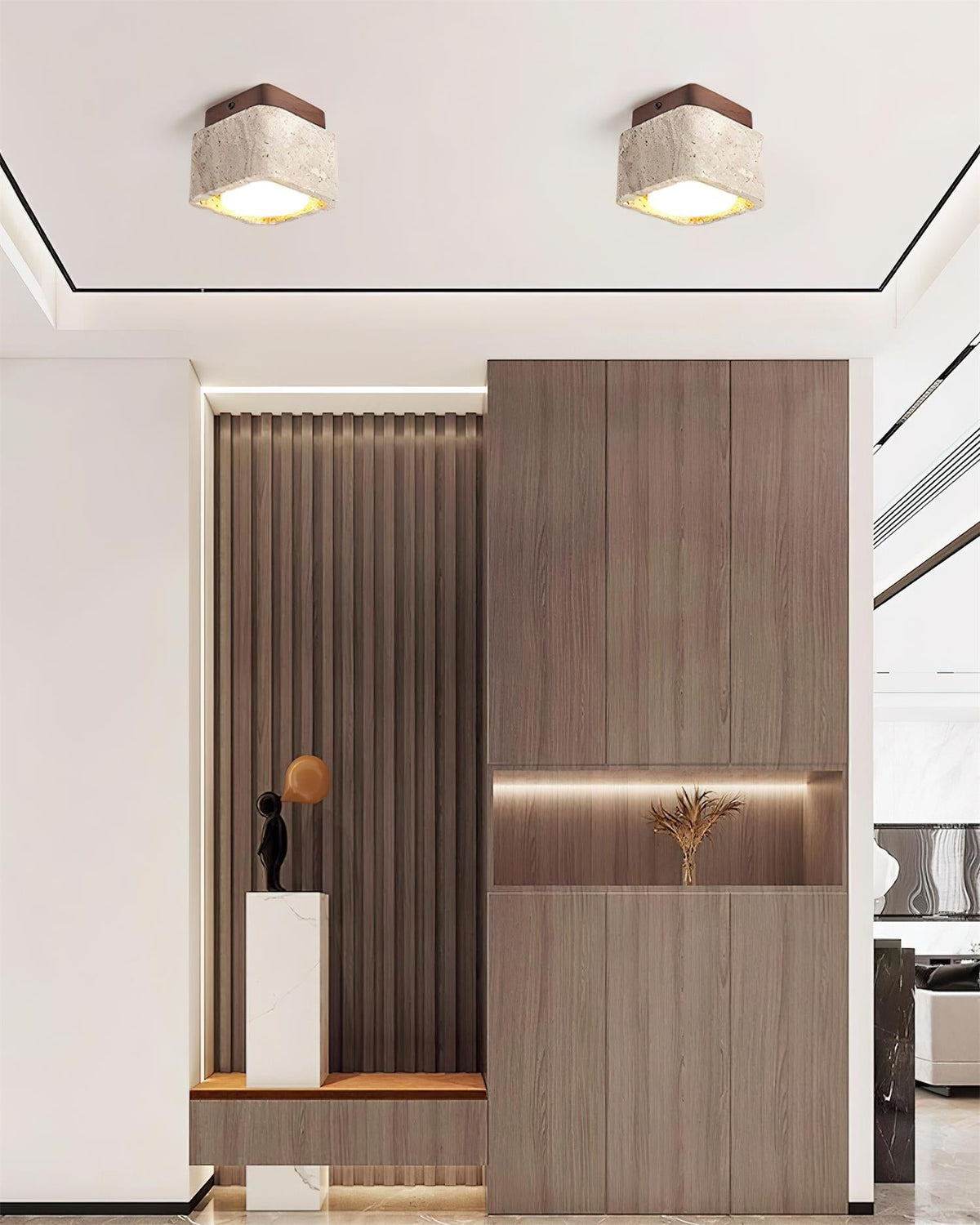 Drava Travertine Ceiling Lamp — product view 7