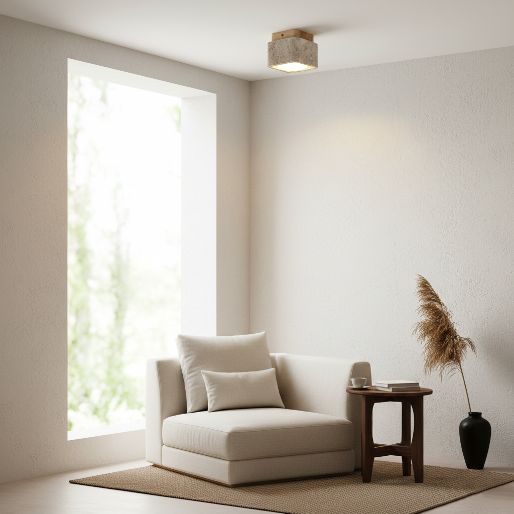 Drava Travertine Ceiling Lamp — product view 11