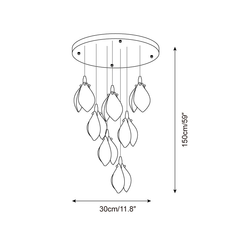 Lilium Drop Metal Chandelier — product view 5
