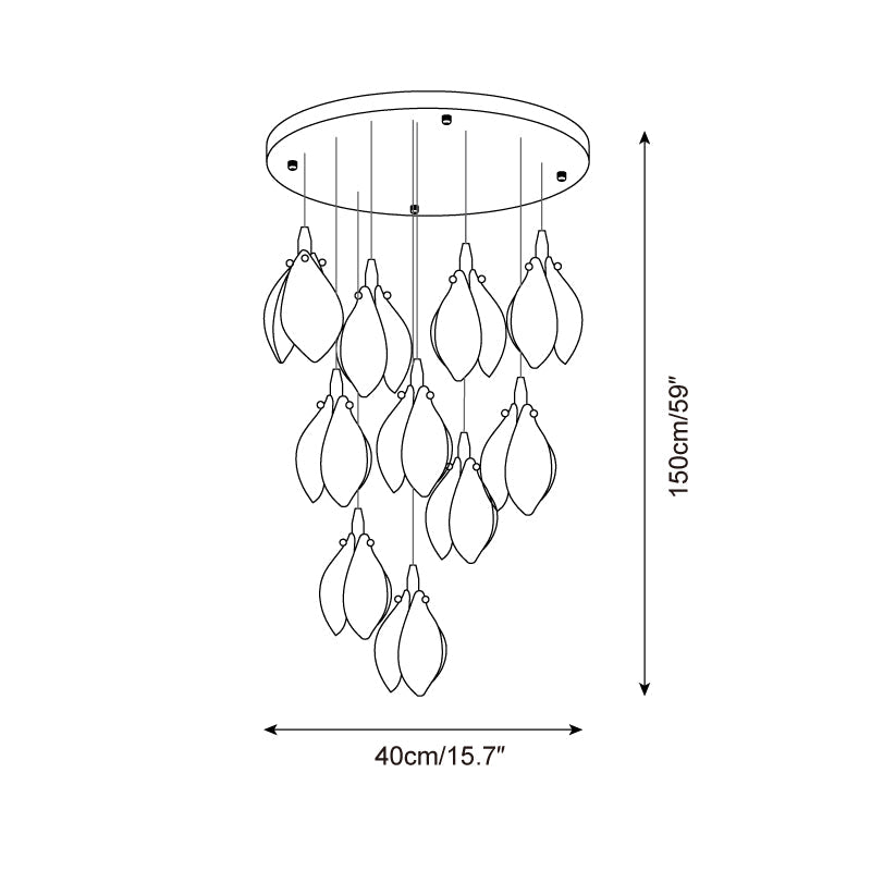 Lilium Drop Metal Chandelier — product view 6