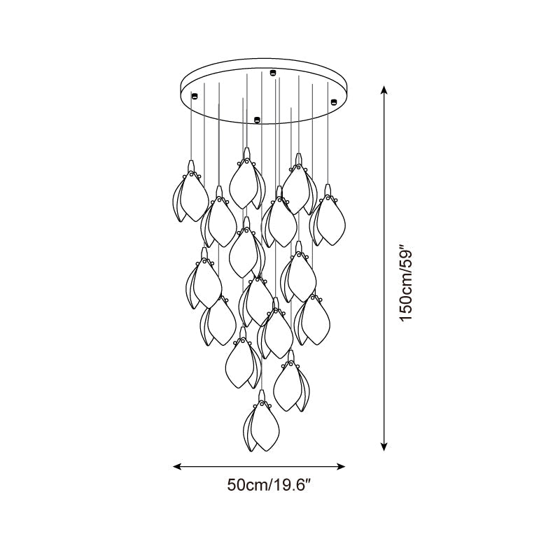 Lilium Drop Metal Chandelier — product view 7