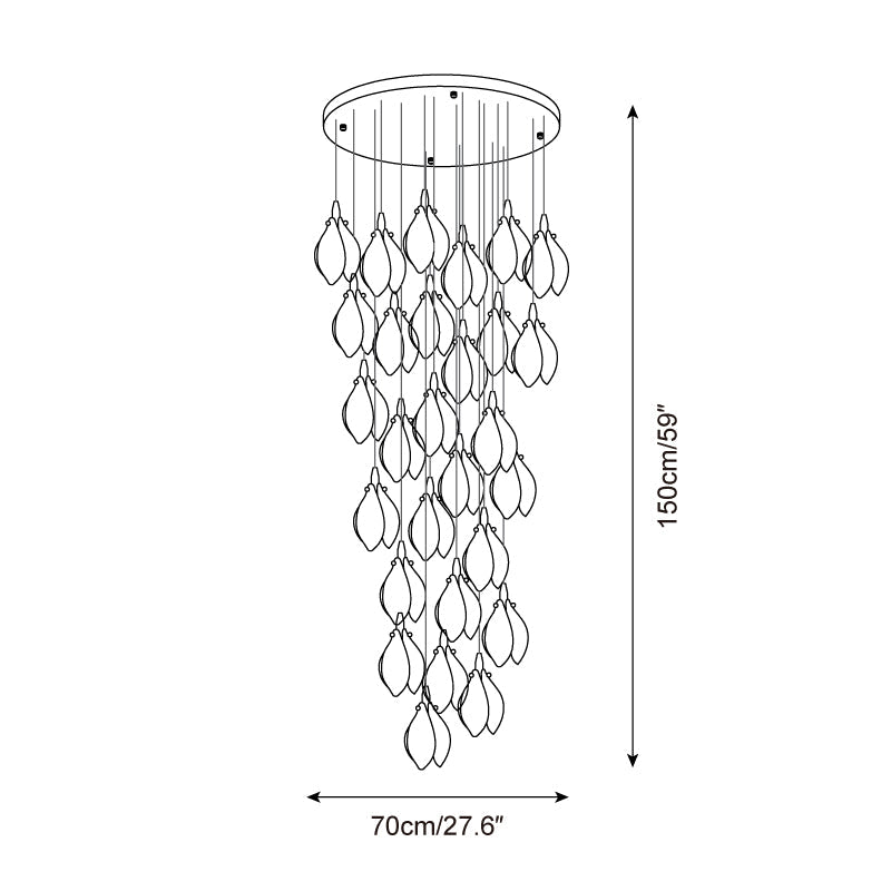 Lilium Drop Metal Chandelier — product view 9