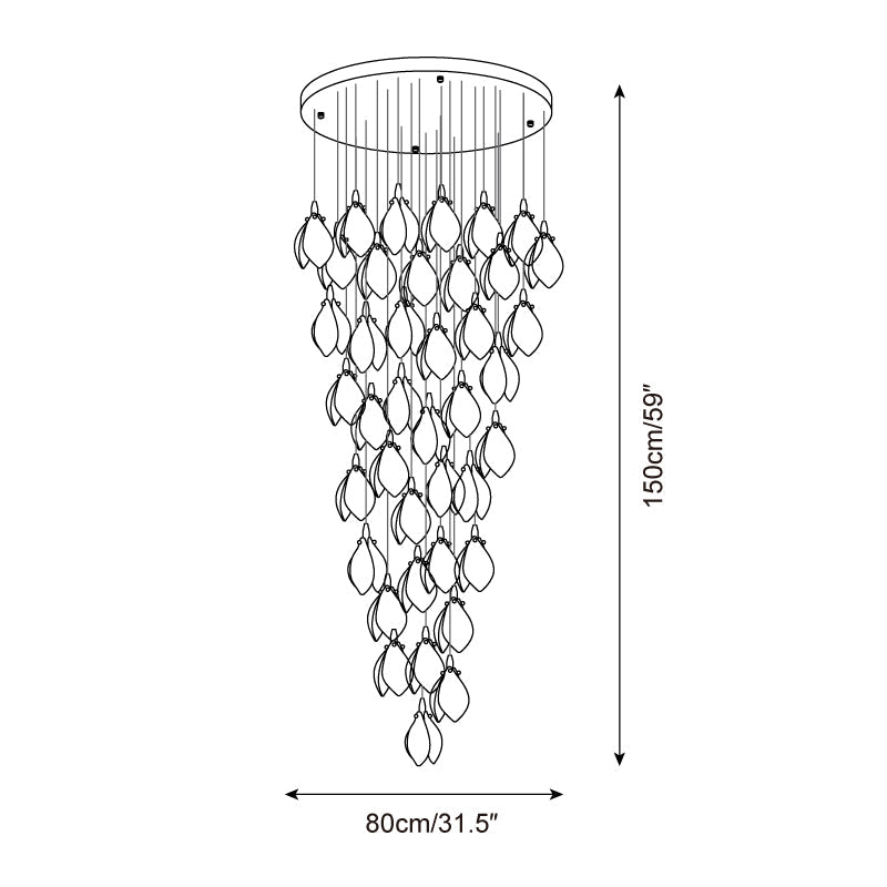 Lilium Drop Metal Chandelier — product view 10