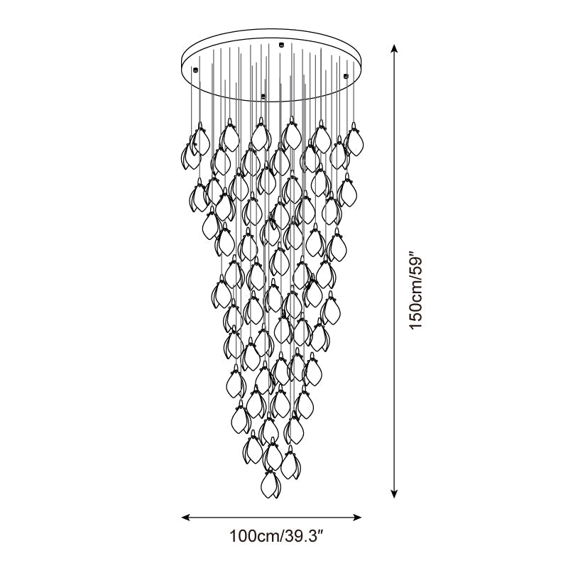 Lilium Drop Metal Chandelier — product view 11