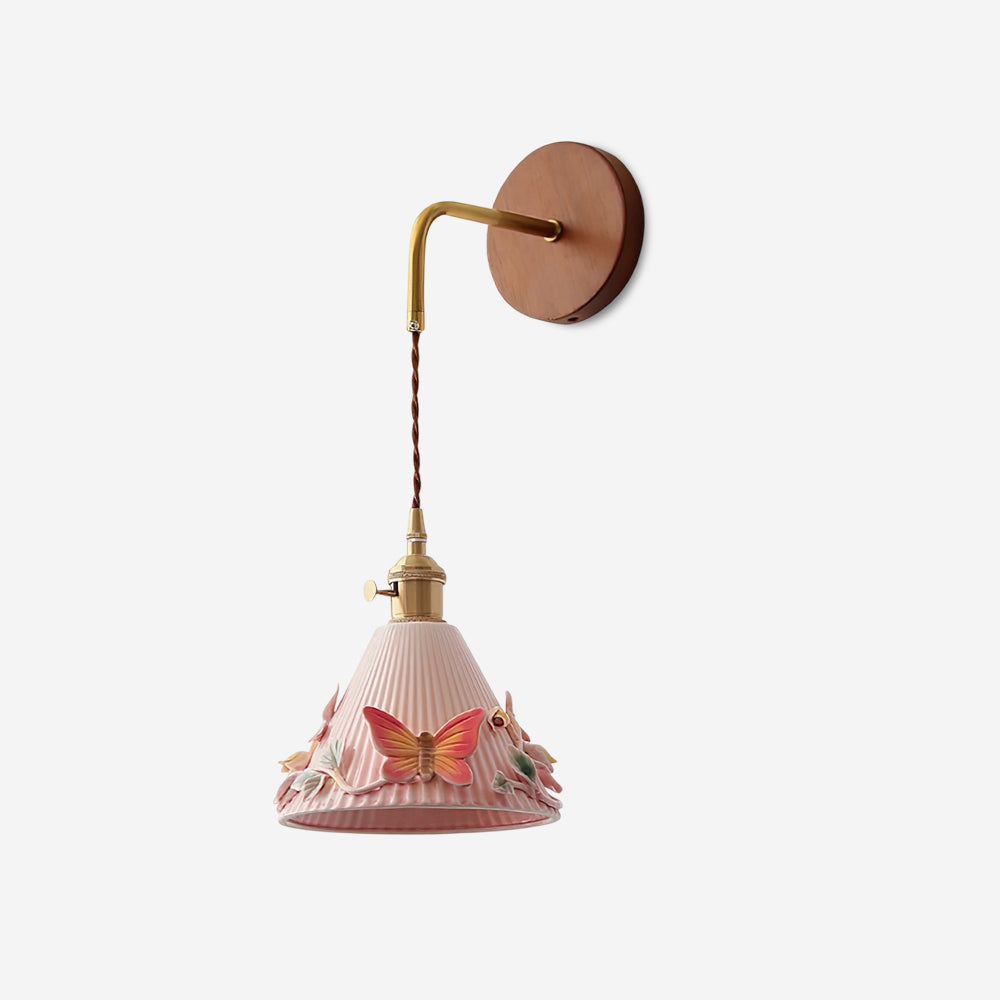 Butterfly Glint Wood Wall Lamp — product view 1