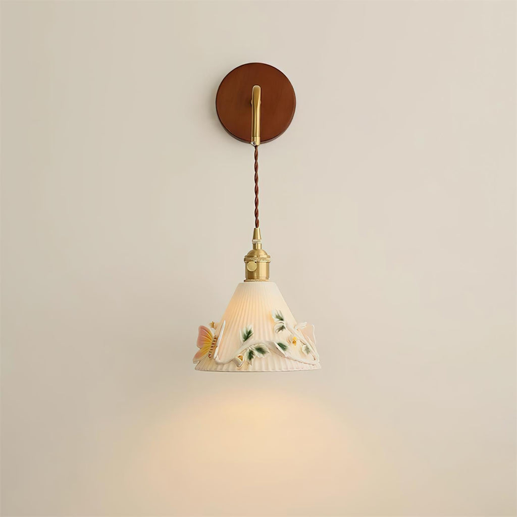 Butterfly Glint Wood Wall Lamp — product view 2
