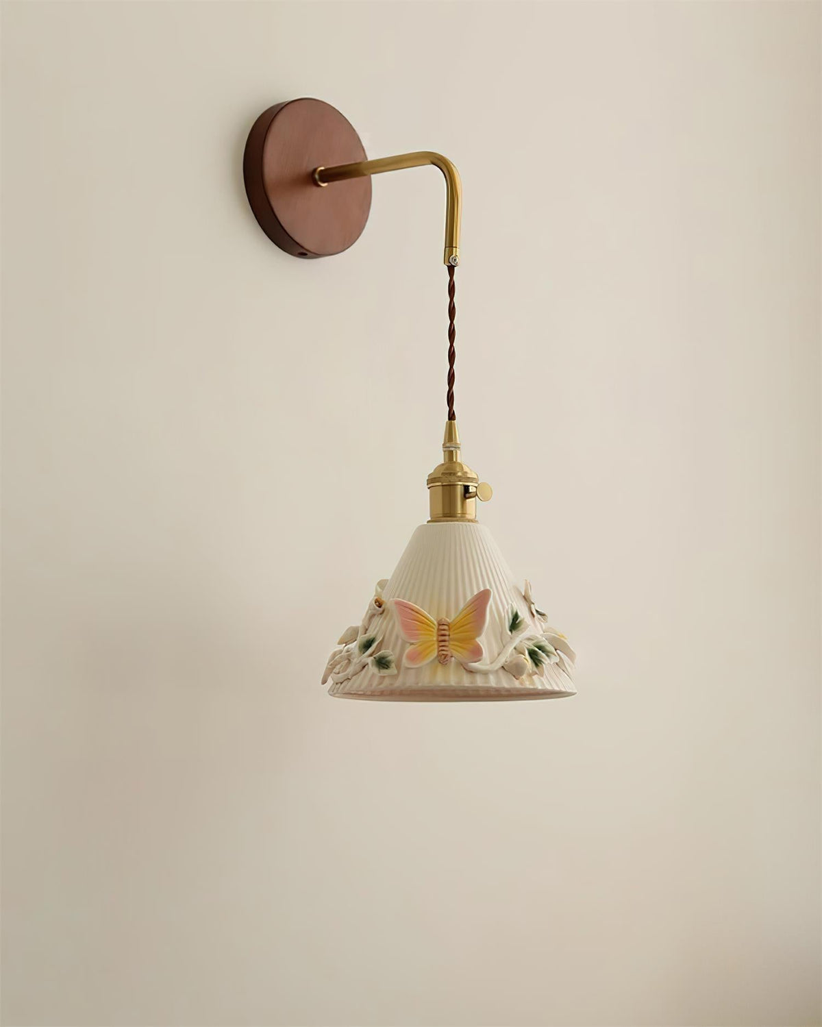 Butterfly Glint Wood Wall Lamp — product view 8