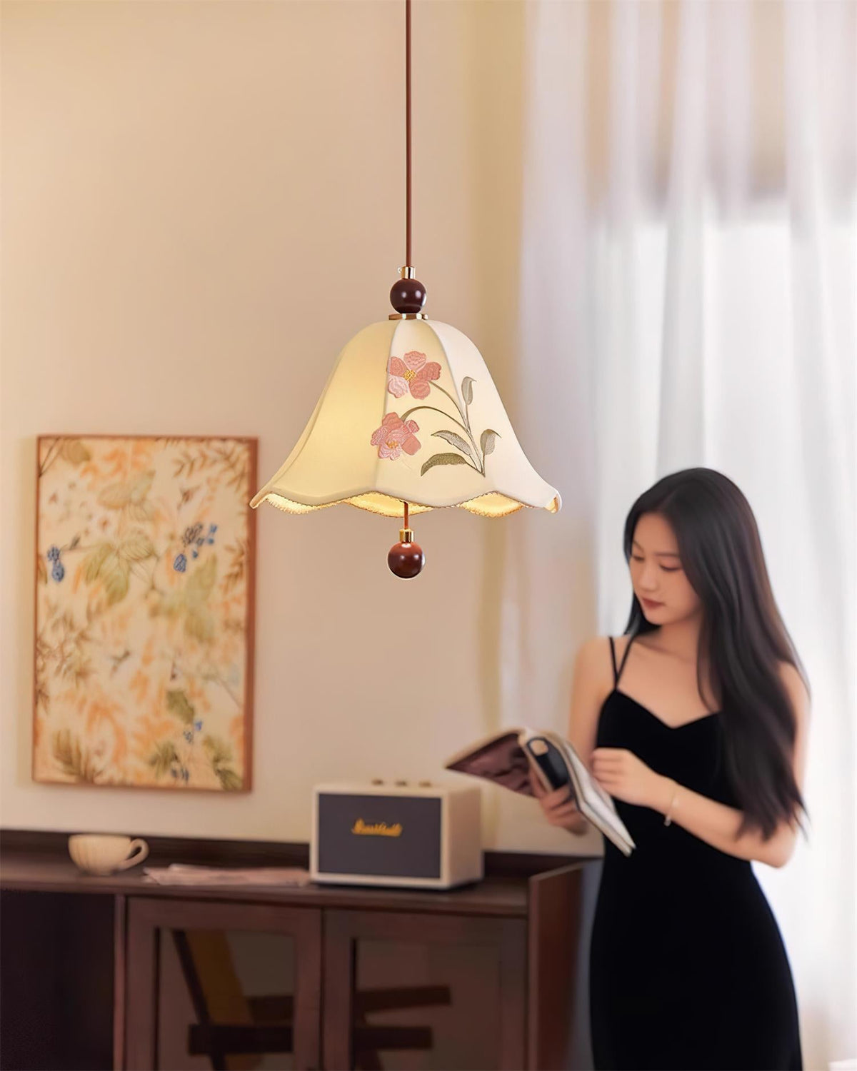 Roselle Wood Pendant Lamp — product view 4