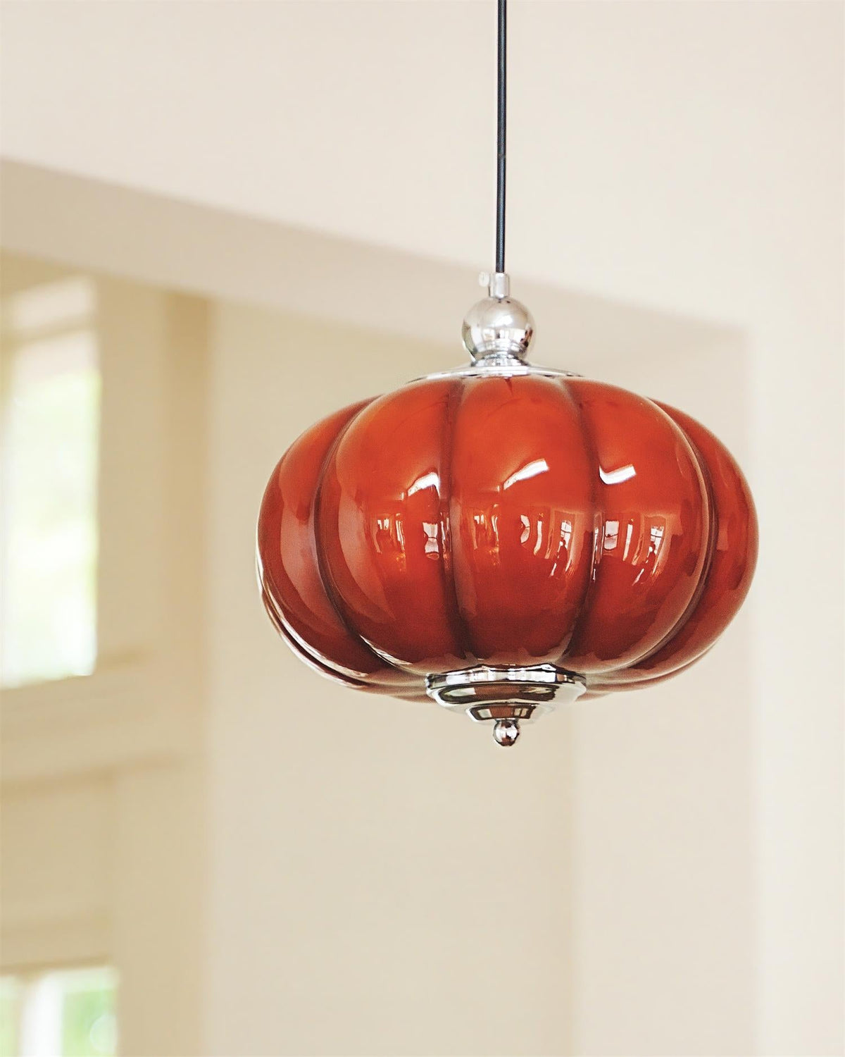 Pumpkin Glass Pendant Lamp — product view 3