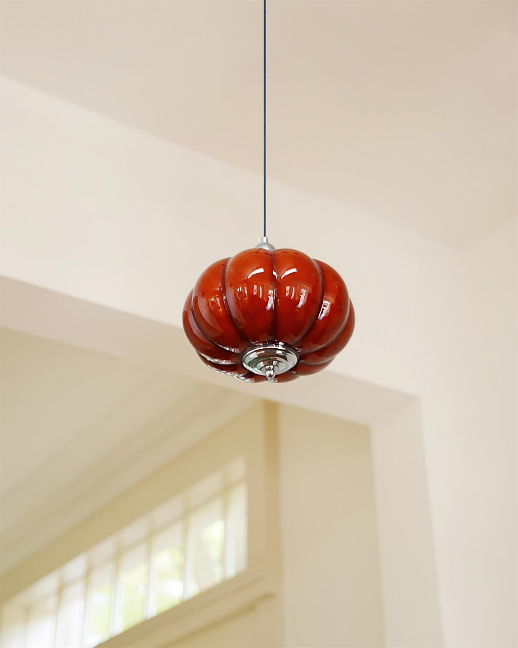 Pumpkin Glass Pendant Lamp — product view 4