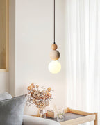 Trio Orb Travertine Pendant Lamp — product view 2