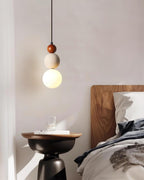 Trio Orb Travertine Pendant Lamp — product view 3