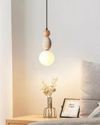 Trio Orb Travertine Pendant Lamp — product view 4