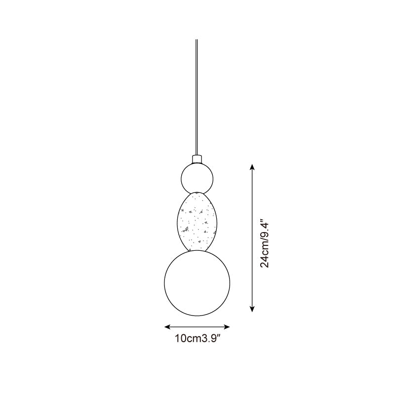Trio Orb Travertine Pendant Lamp — product view 6