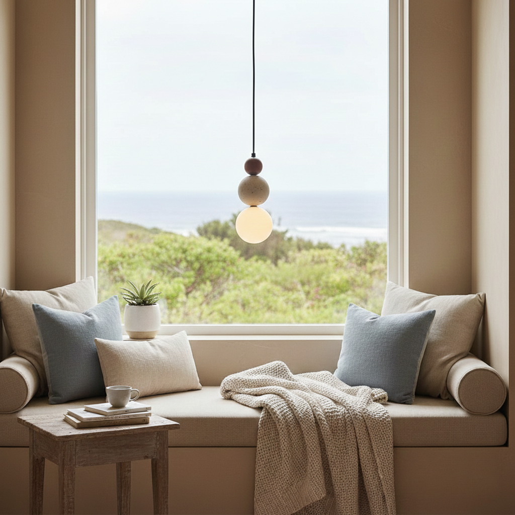 Trio Orb Travertine Pendant Lamp — product view 7