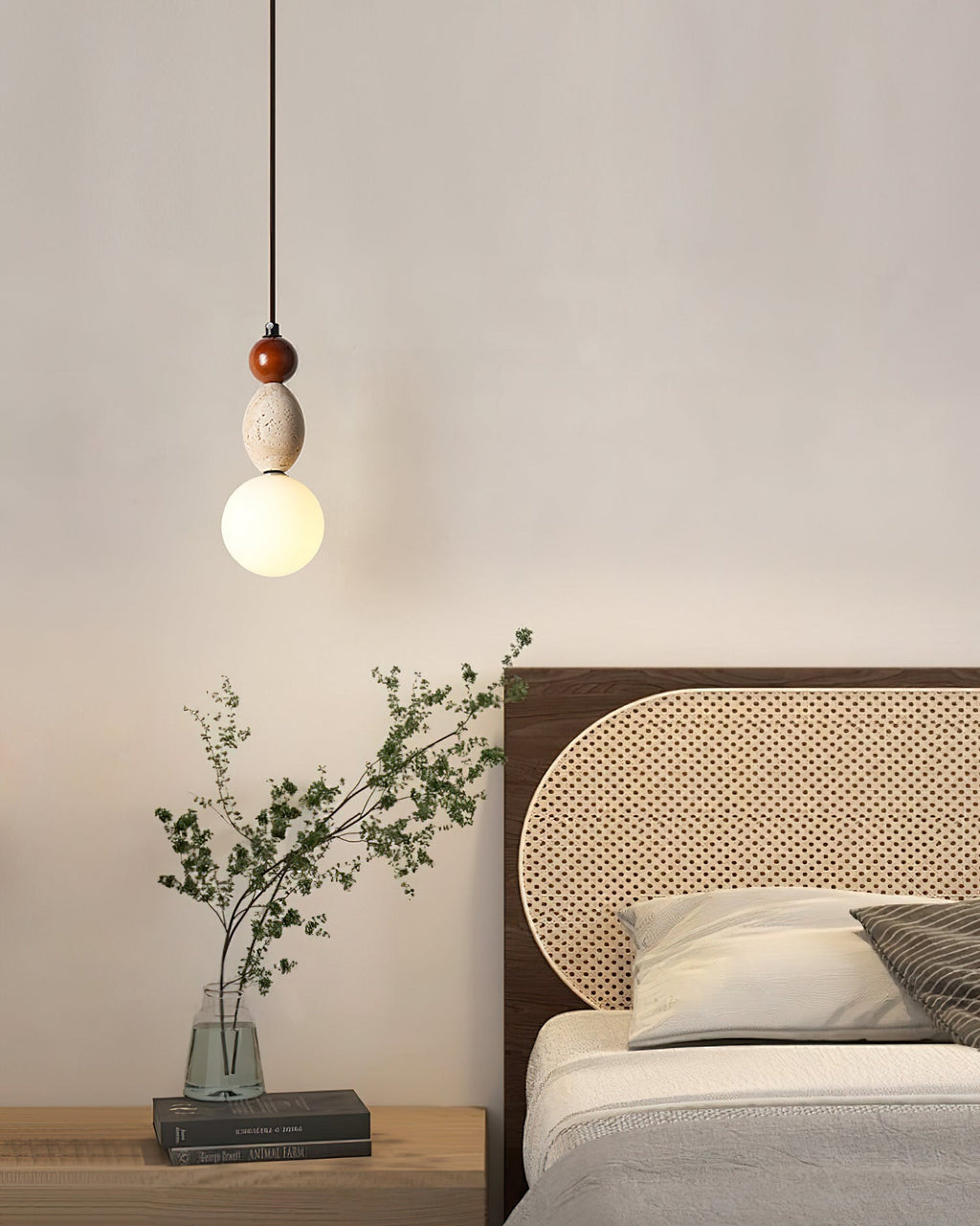Trio Orb Travertine Pendant Lamp — product view 13