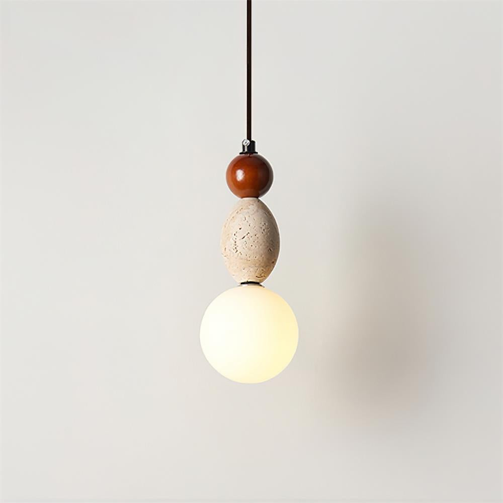Trio Orb Travertine Pendant Lamp — product view 15